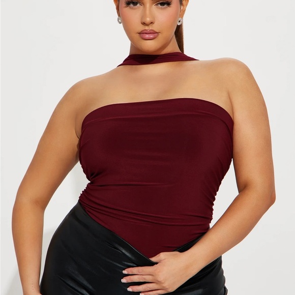 Hottest View Bodysuit Fashion Nova Wine Color Size 1X - Picture 1 of 9